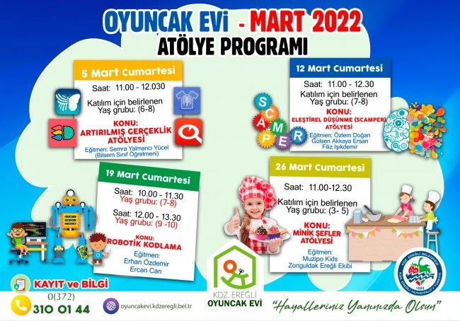 Oyuncak Evi Mart Ayı Programı Açıklandı