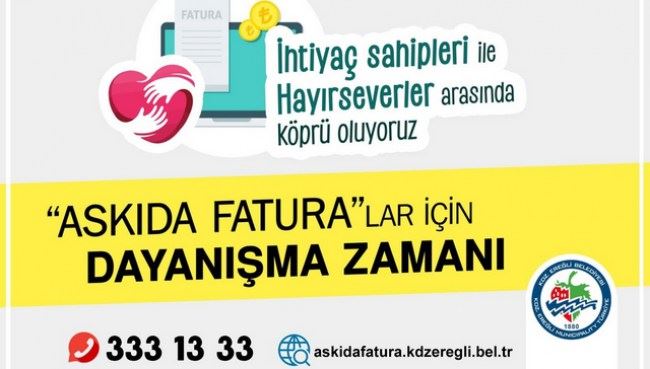 Kdz.Ereğli Belediyesi askıda fatura kampanyasını yeniden başlattı