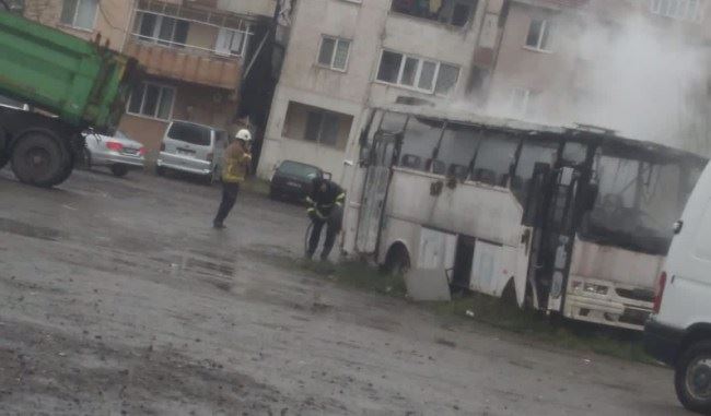 Kdz.Ereğli’de park halindeki otobüste yangın çıktı