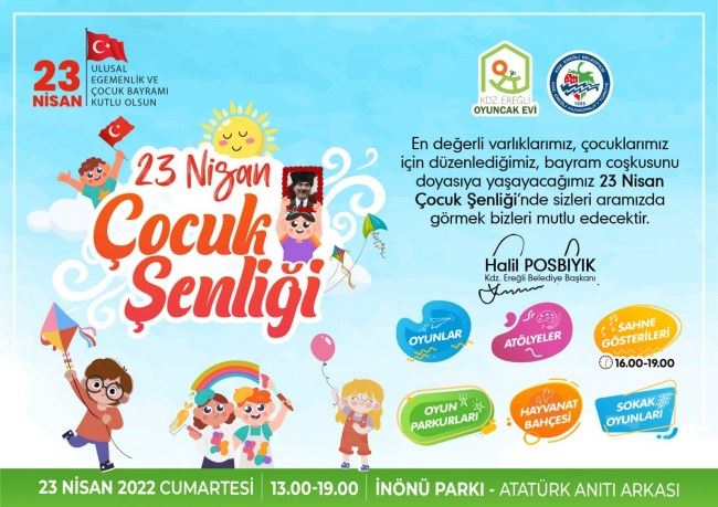 Ereğli Belediyesi’nden 23 Nisan’a özel çocuk şenliği