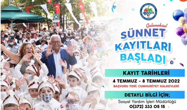 Kdz. Ereğli belediyesi sünnet şöleni kayıtları başlıyor