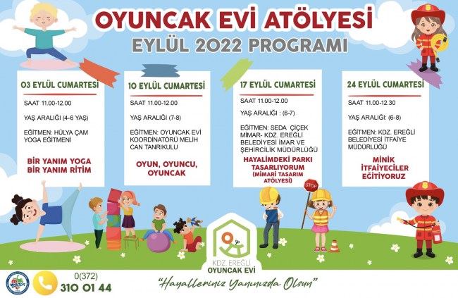 Kdz.Ereğli Oyuncak Evi Eylül ayı programı açıklandı