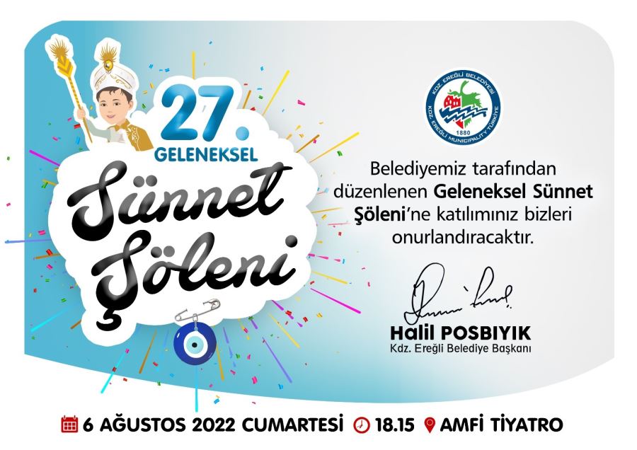 KDZ. EREĞLİ BELEDİYESİ’NDEN 27. SÜNNET ŞÖLENİ