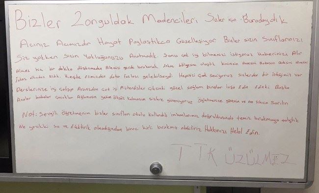 Zonguldaklı madencilerden deprem bölgesindeki öğrencilere duygu dolu mektup