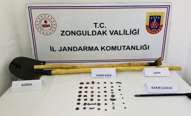 Zonguldak’ta 50 parça tarihi eser ele geçirildi