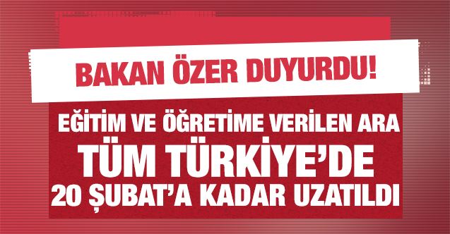 Türkiye genelinde okullar 20 Şubat