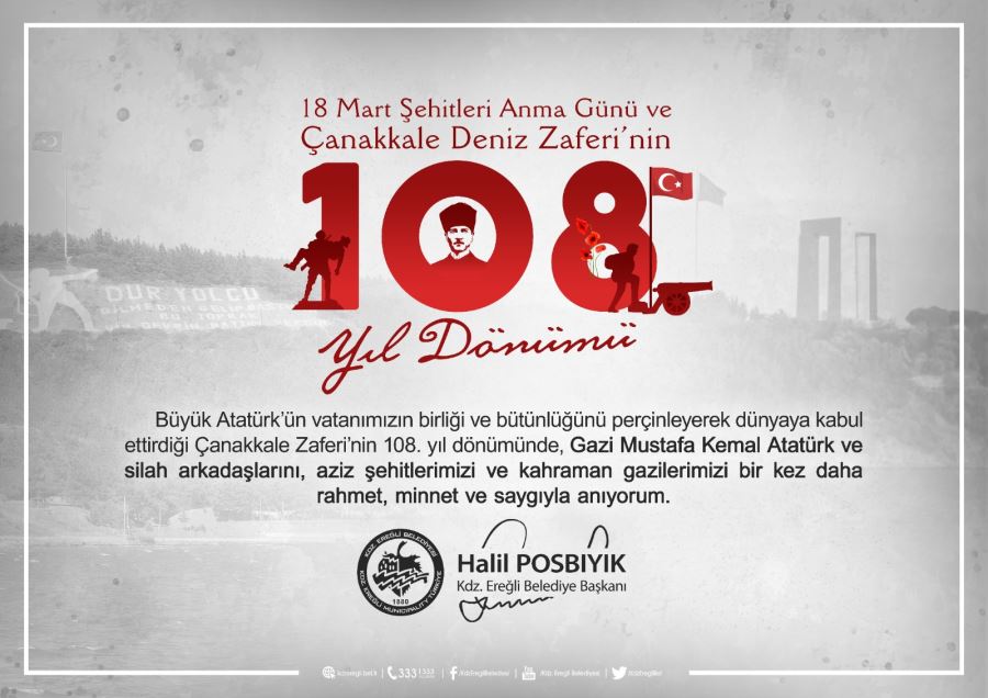 BAŞKAN POSBIYIK’TAN 18 MART ÇANAKKALE ZAFERİ MESAJI