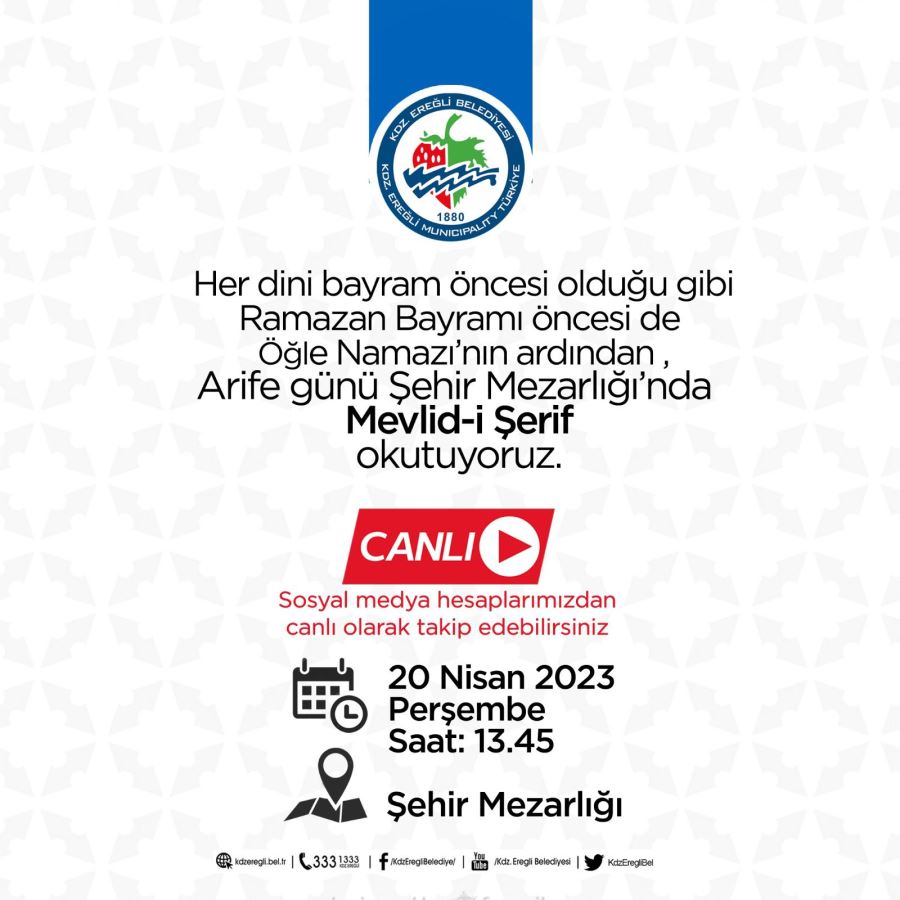 ŞEHİR MEZARLIĞINDA MEVLİD OKUTULACAK