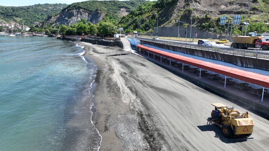 Mavi bayraklı sevgi ve barış plajı kumsalı temizlendi