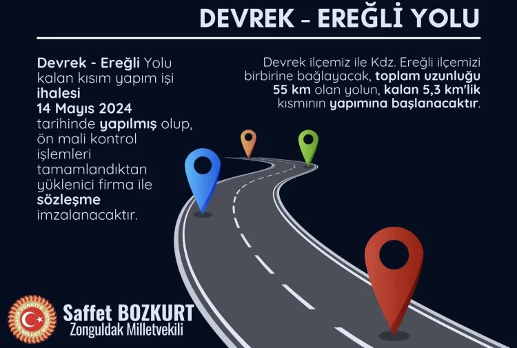 Kdz.Ereğli-Devrek yolunda son dakika gelişmesi